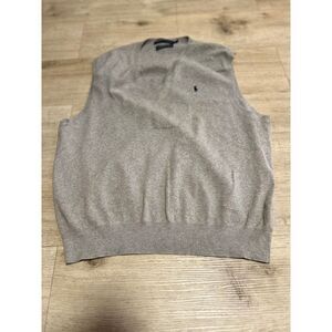 Polo Ralph Lauren Mens Gray XL Sweater‎ Vest Pullover Sleeveless Golf